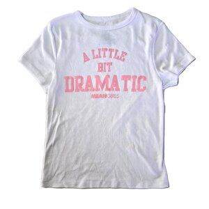 Mean Girls “A Little Bit Dramatic” Graphic Tee - Size Small White with Pink